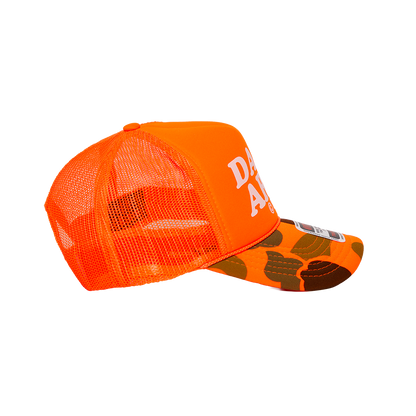 DARK ARTS TRUCKER CAP - Orange / Camo