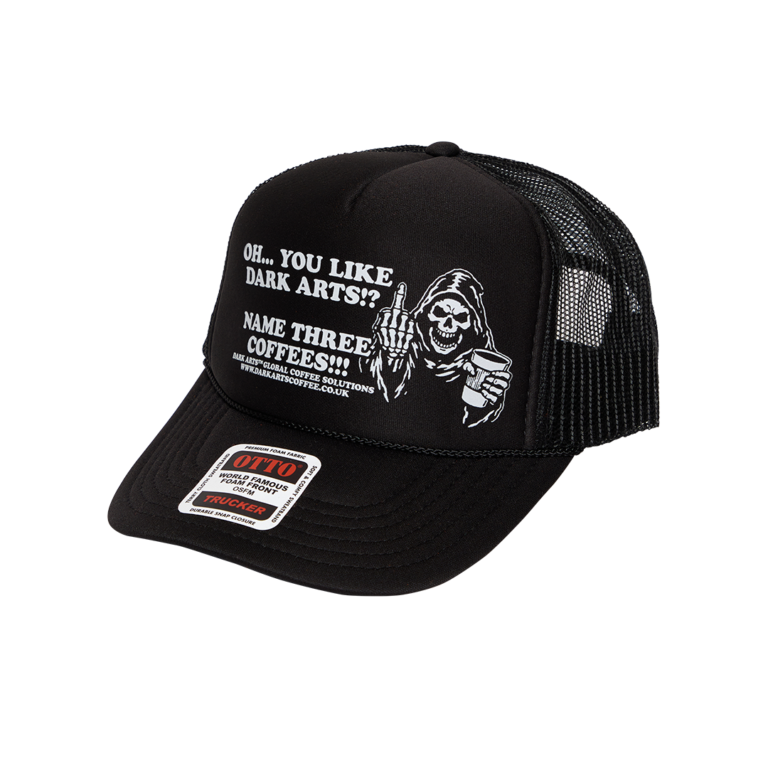NAME THREE TRUCKER CAP - Black
