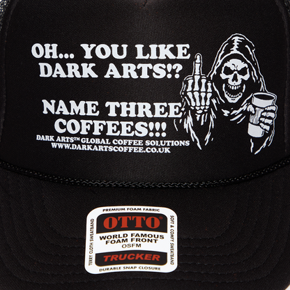 NAME THREE TRUCKER CAP - Black