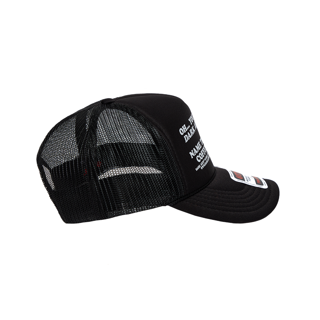 NAME THREE TRUCKER CAP - Black