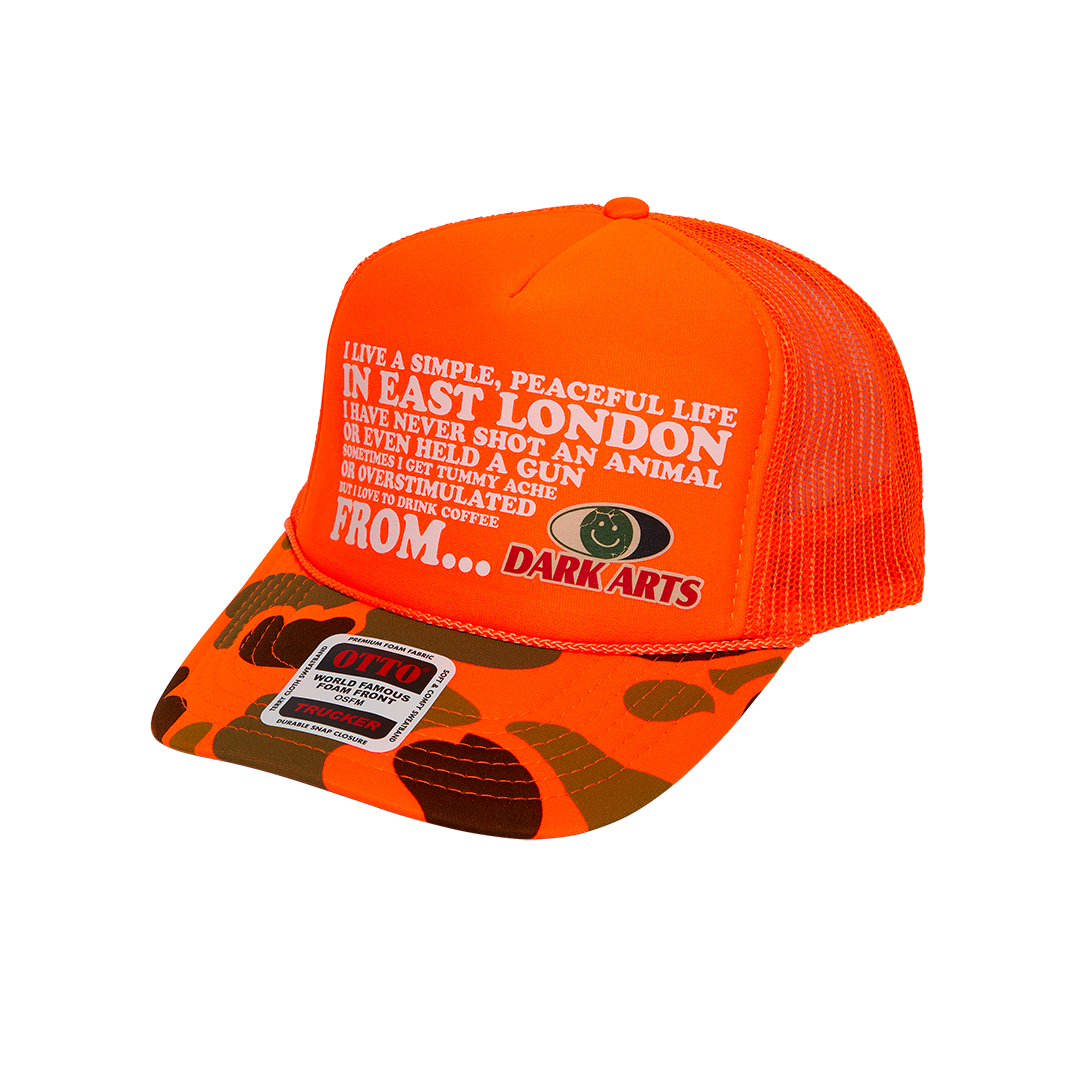 SIMPLE LIFE TRUCKER CAP - Orange / Camo