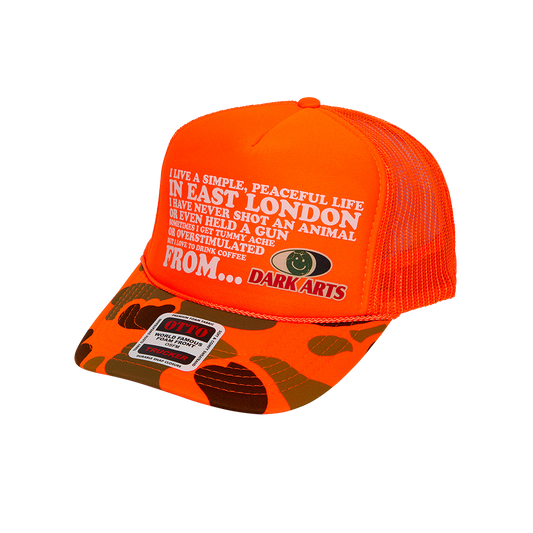 SIMPLE LIFE TRUCKER CAP - Orange / Camo
