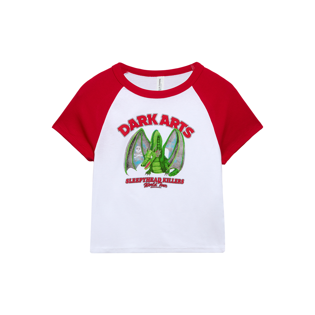 SLEEPYHEAD KILLER CROPPED T-SHIRT - White/Red